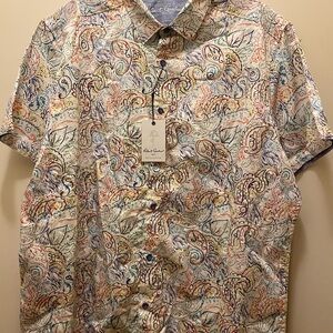 Robert Graham Multicolor Paisley Short-Sleeve Button-Down Shirt